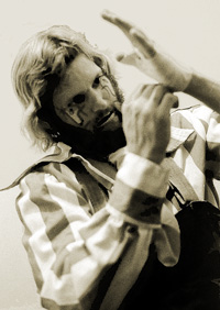 Miles Hare tapes his hands